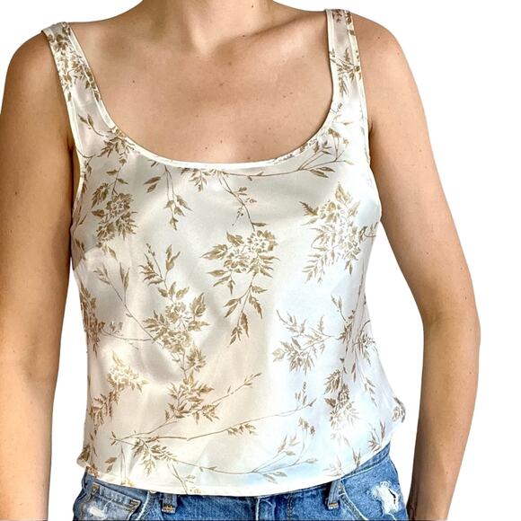 Victoria’s Secret cream and tan foliage tank top - Picture 1 of 5